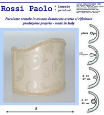 Paralume ventola veletta in damascato avorio con rifinitura - produzione propria