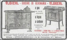 Floreal, Cucine di Germania a gas, lega, carbone. Advertising  1912