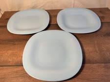 Set 3 piatti azzurro quadrato