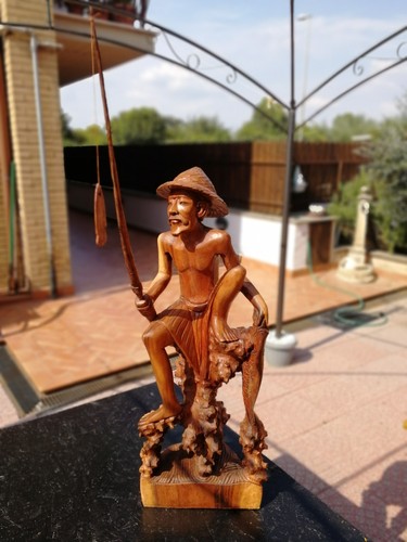 Statua legno rappresentante - statua,