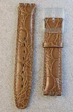 ? Swatch cinturino PELLE MARRONE NOCCIOLA VINTAGE 18mm Chrono Automatico SAG400