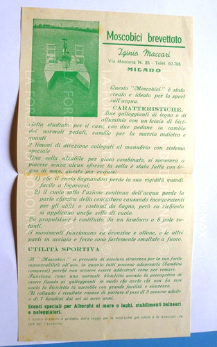 Vecchia brochure pubblicità - vecchia,