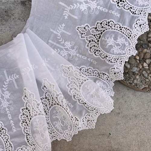 Bordo pizzo cotone largo - pizzo,
