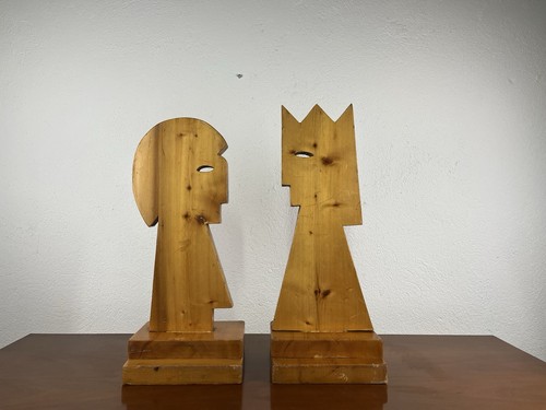 Coppia sculture artigianali