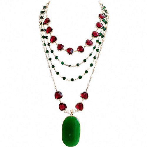 Collana lunga con perle - lunga,