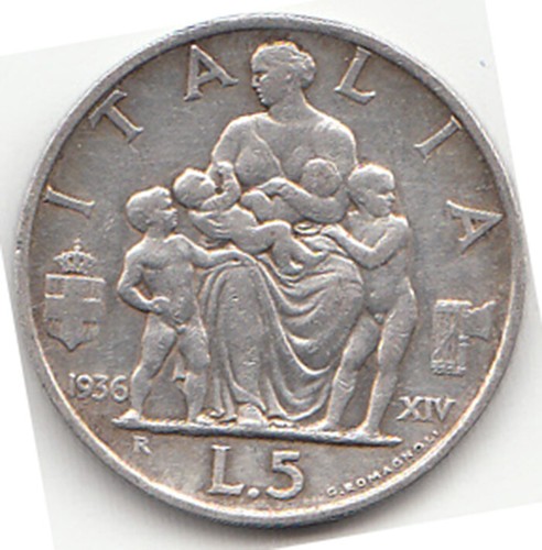 Italia regno 1936 moneta lire - regno,
