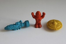 LOTTO 3 GOMMA X CANCELLARE ERASER VINTAGE Robot UFO RAZZO di Diener Keshi