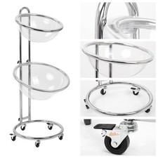 BANCARELLA MOBILE CARRELLATA CON RUOTE DOPPIA CESTA ESPOSITORE IN METALLO DA PAV