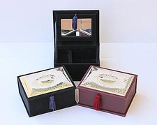 Portagioie Cofanetto  porta gioie in similpelle  piastra con blasone in argento