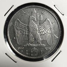 Vittorio Emanuele III Moneta 1 LIRA Impero (1939 1940 1941 1942)