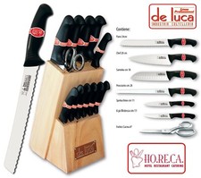 CEPPO IN LEGNO PORTA COLTELLI 12 PEZZI  LINEA HO.RE.CA " COLTELLERIE DE LUCA" 