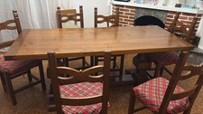 TAVOLO E SEI SEDIE IN CASTAGNO
