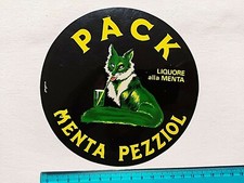 ADESIVO PACK MENTA PEZZIOL LIQUORE ANNI 80 80s OLD STICKER AUTOCOLLANT ORIGINAL