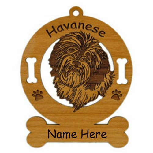 Havanese head dog ornament - head,