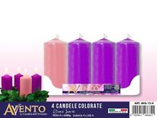 x Set 4 Pezzi Candele Dell'Avvento Colorate 6x15cm bal