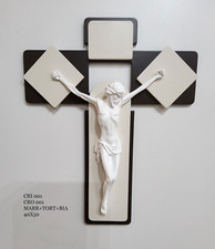 Quadro sacro MODERNO CRISTO IN CROCE BIANCO + ARGENTO MIS.40X50 CM....