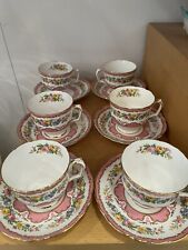 6 Tea Cups English Porcelain Staffordshire
