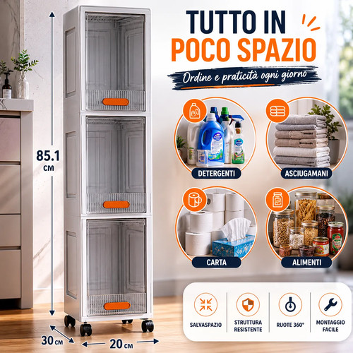 Armadio slim salvaspazio - slim, con