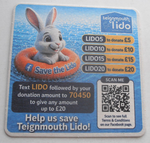 Teignmouth lido beermat - lido,