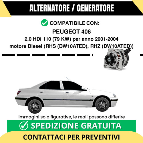 Alternatore peugeot 406 - peugeot, 2.0