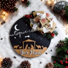 Fuoriporta Natalizio in Legno – Natività | Fatto a Mano | Decorazione da Porta
