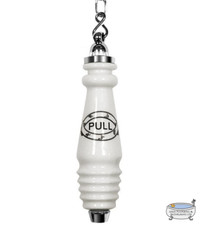 Tradizionale catena WC ceramica e cromata per cisterne di alto livello