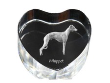 Whippet, Piccolo Inglese Levriero - Hundebild IN Cristallo, Cuore Uniqu
