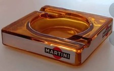 MARTINI POSACENERE ORIGINALE ANNI 60' VETRO AMBRATO PERFETTO