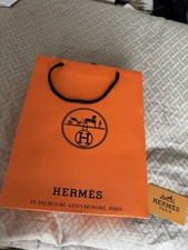 Sacchetto Borsa Regalo Carta Hermes 27x21x10 + Tessera Plastica