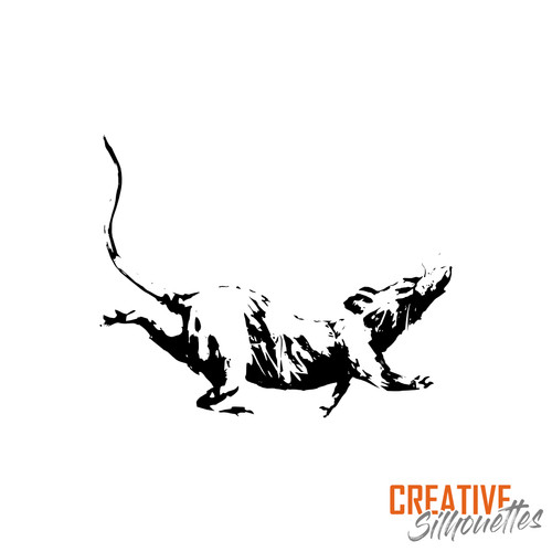 Banksy running rat stencil - banksy,