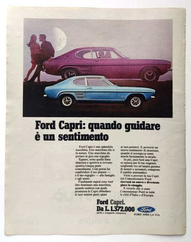 Pubblicita ford capri guidare - pubblicita',