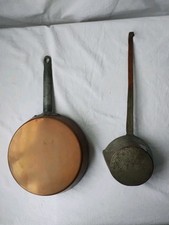 PADELLA E MESTOLO IN RAME STAGNATI ANTICHI  