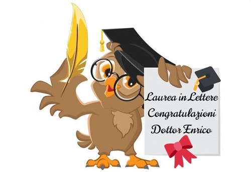 Cialda laurea gufo - laurea, dedica