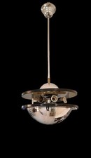 Lampadario SPUTNIK Fontana ARTE anni 70 Acciaio e Vetro Design Modernariato Raro