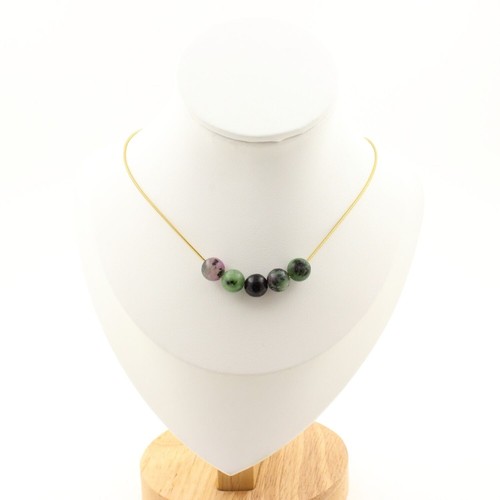Collana perle epidote - perle,