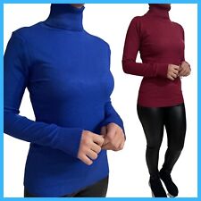 Dolcevita donna maglione collo alto lana maglioncino lupetto maglia invernale M