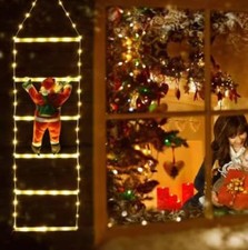 Scala luminosa Babbo Natale 90 LED Luce calda per uso interno ed esterno