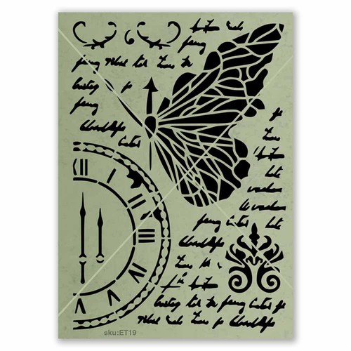 Stencil orologio farfalla - orologio,
