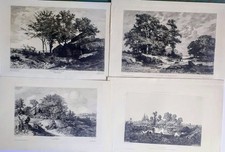 Lotto di 8 acqueforti