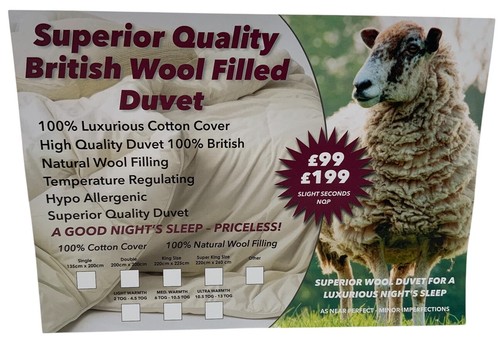 Wool filled double - wool, size