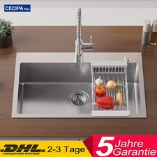 Lavello Cucina 70x45 cm Acciaio Inox Rettangolare Incasso Lavello Lavello 