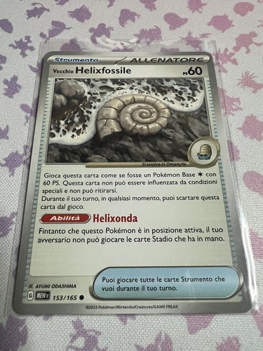 Carta pokèmon vecchio helix - carta,