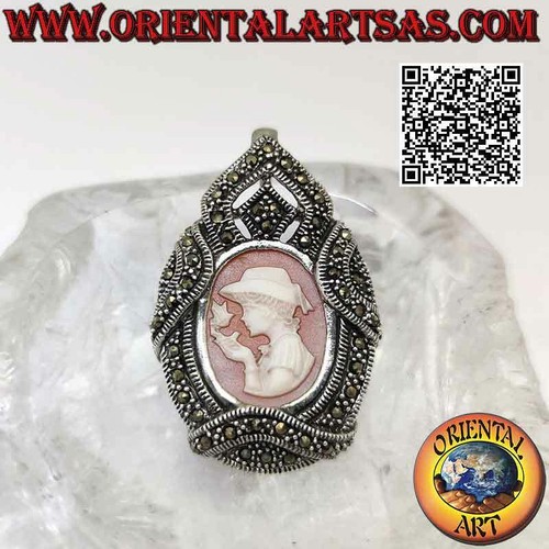 Spilla ciondolo argento con - spilla,