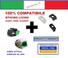 Bussola Keystone Fibra ottica FTTH SC/SC APC Simplex compatibile bticino living