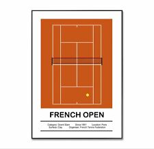 Poster Open di Francia, Roland-Garros, Grande Slam di Tennis, Poster Tennis, Stampa A4