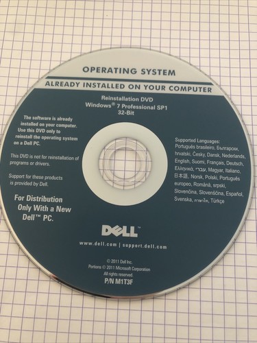 Dvd dell réinstallation - dvd,