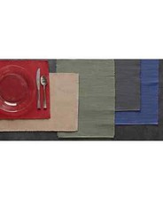 Design Imports Tovaglietta a costine, Set di 6 Beige 100% COTONE 13"x19" NUOVO