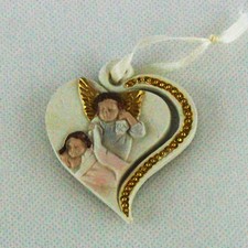 24234 Bomboniere Calamita icona cuore appendino Bimba con Angelo