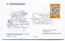 FFC 1975 Swissair Club First Flight Bombay Shanghai People's Rep. China