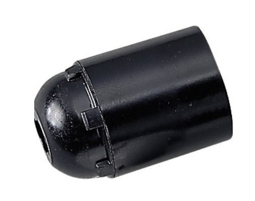 Portalampada e27 liscio nero - portalampada,